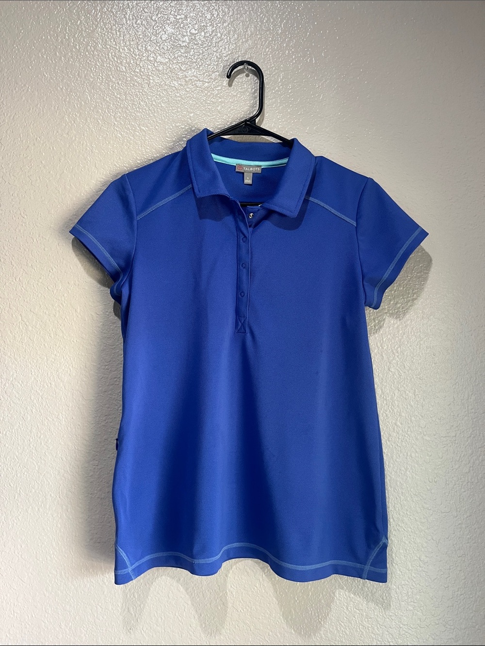 Talbots Women's Royal Blue Short-Sleeve Polo Sz S Tennis Workout Casual